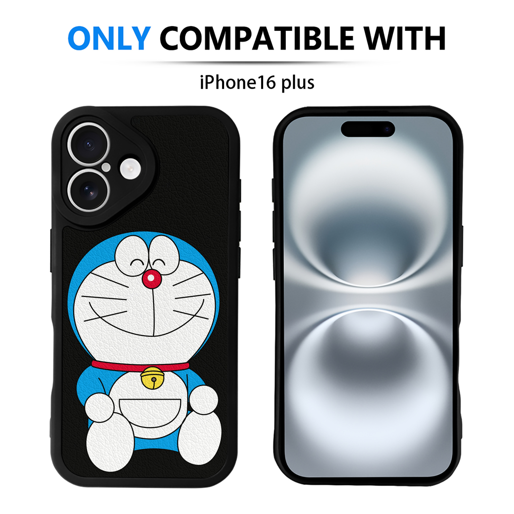 （画像用） ドラえもん Doraemon 【iPhone 16シリーズ対応】シリコンスマホケース（レザー調） 材質：シリコン